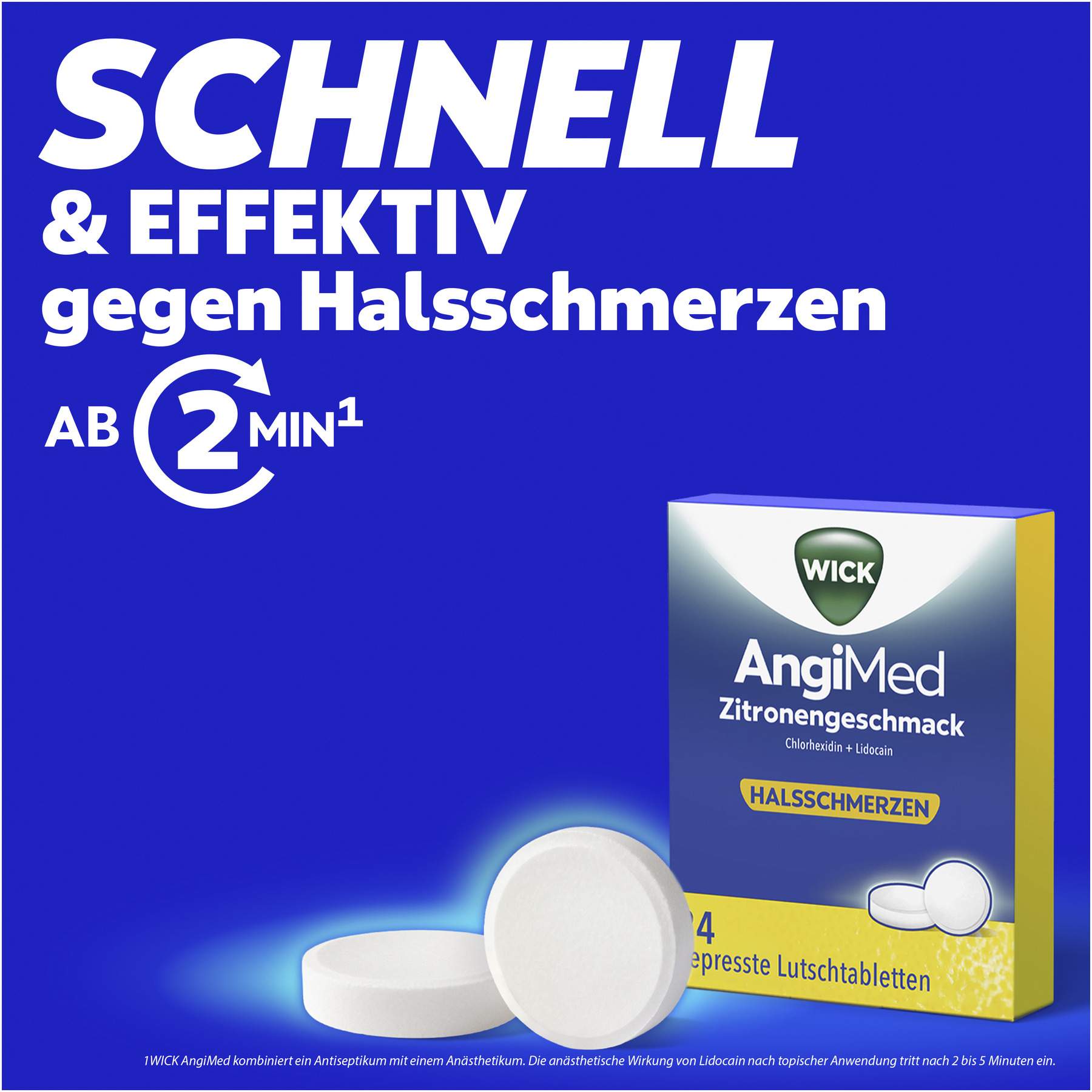 WICK AngiMed Zitronengeschmack 24 Lutschtabletten