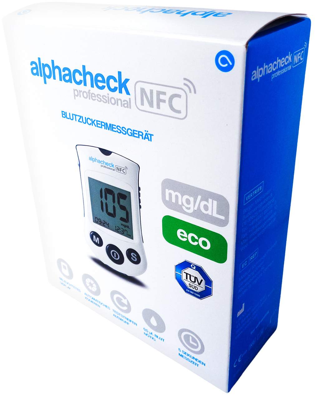 Alphacheck Professional Blutzuckermeßgerät mg Je Dl Eco