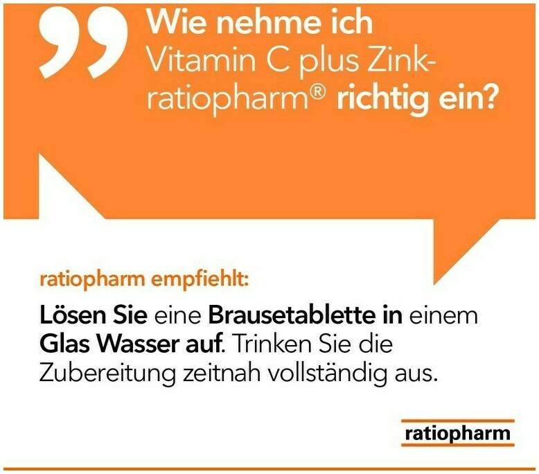 Vitamin C plus Zink-ratiopharm 40 Brausetabletten