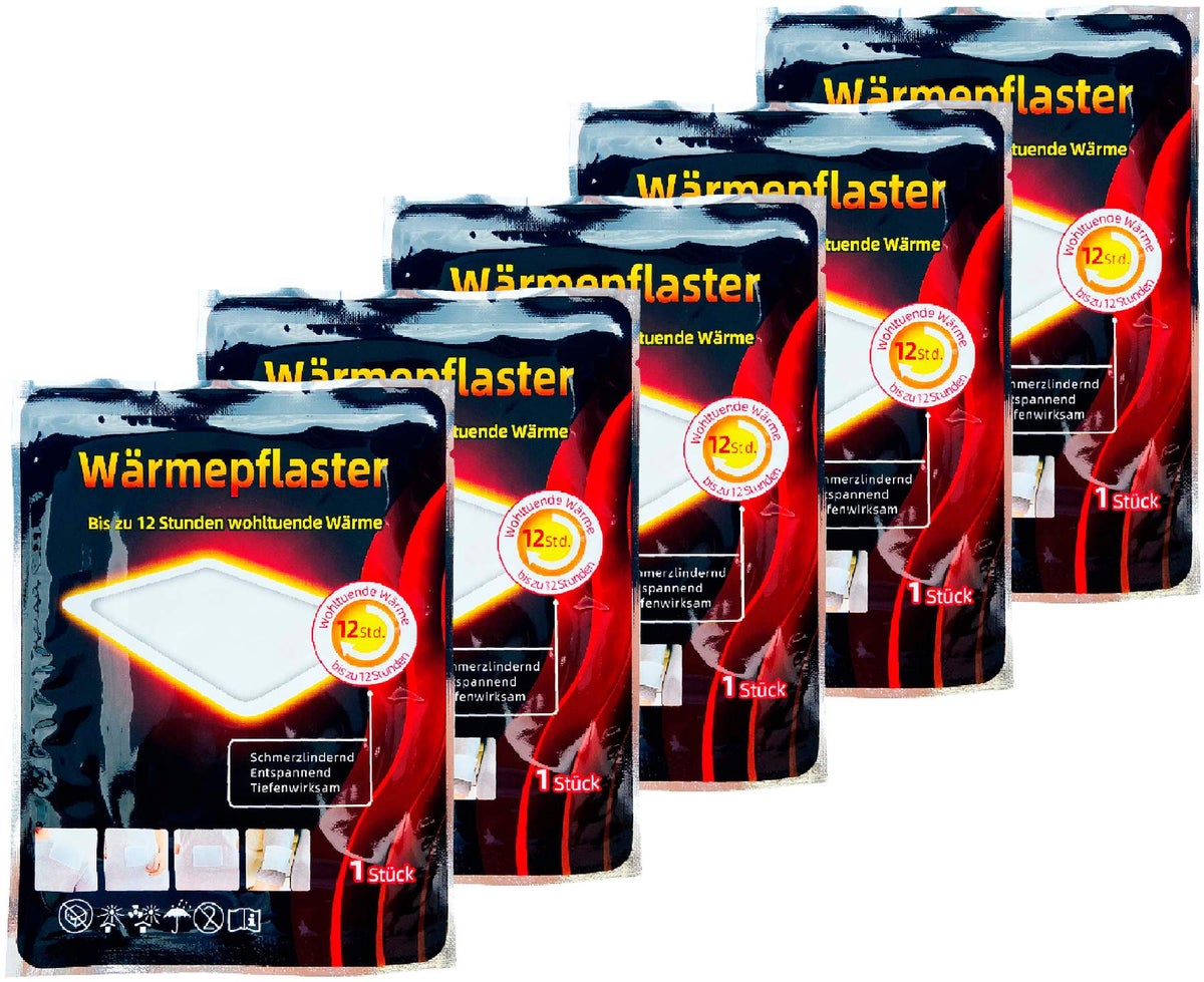 Wärmepflaster mit 12h Wärme 5er Set, 13 x 10 cm