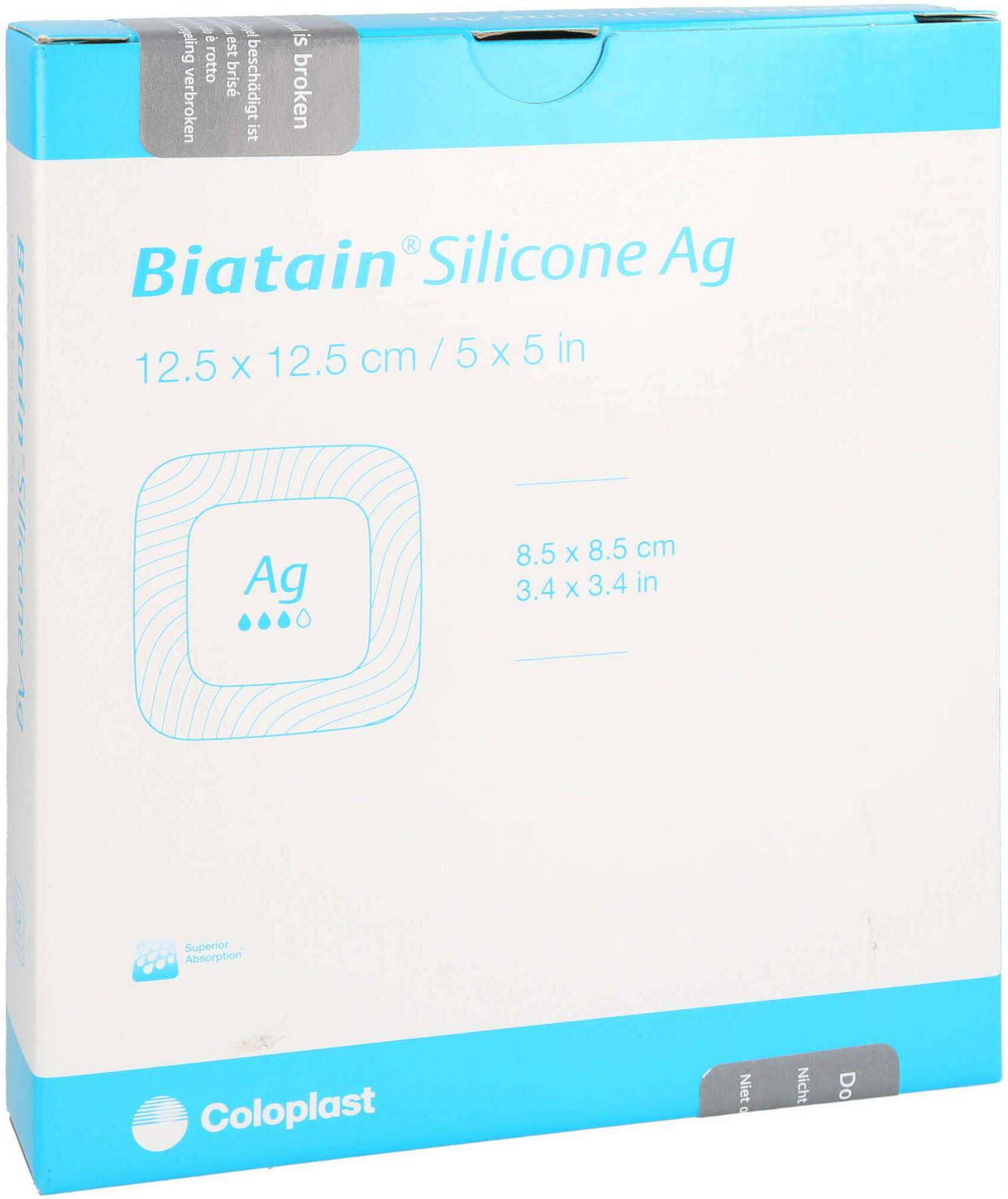 Biatain Silicone AG Schaumverband 12,5 X 12,5 cm 5 Stück