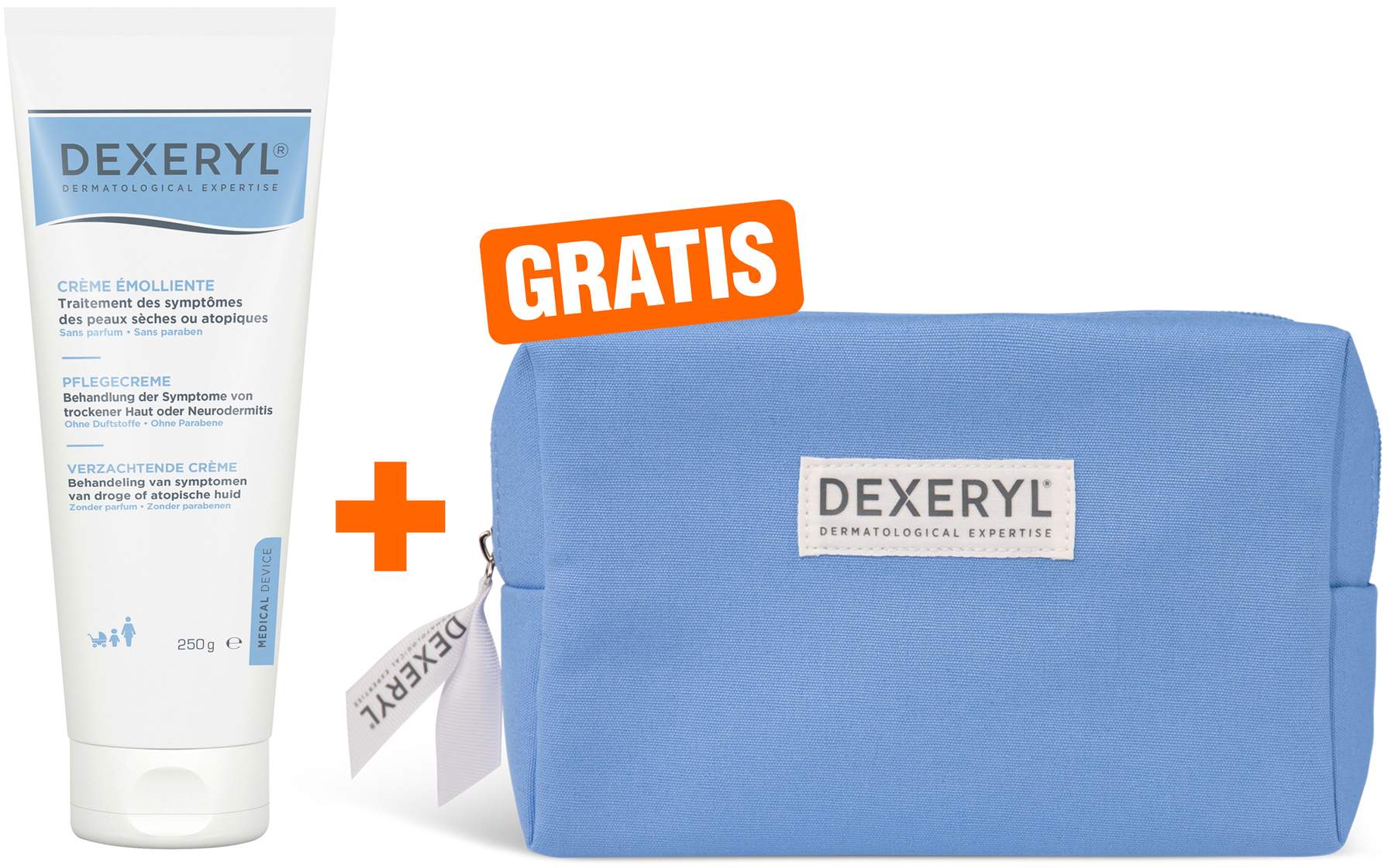 Dexeryl Pflegecreme 250 g + gratis Kosmetiktasche 1 Stück
