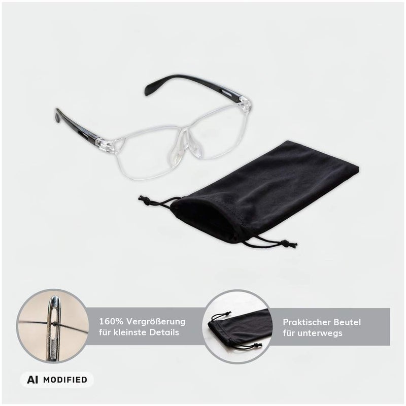 Vergrößerungsbrille schwarz inkl. Aufbewahrungsbeutel 160 % Vergrößerung
