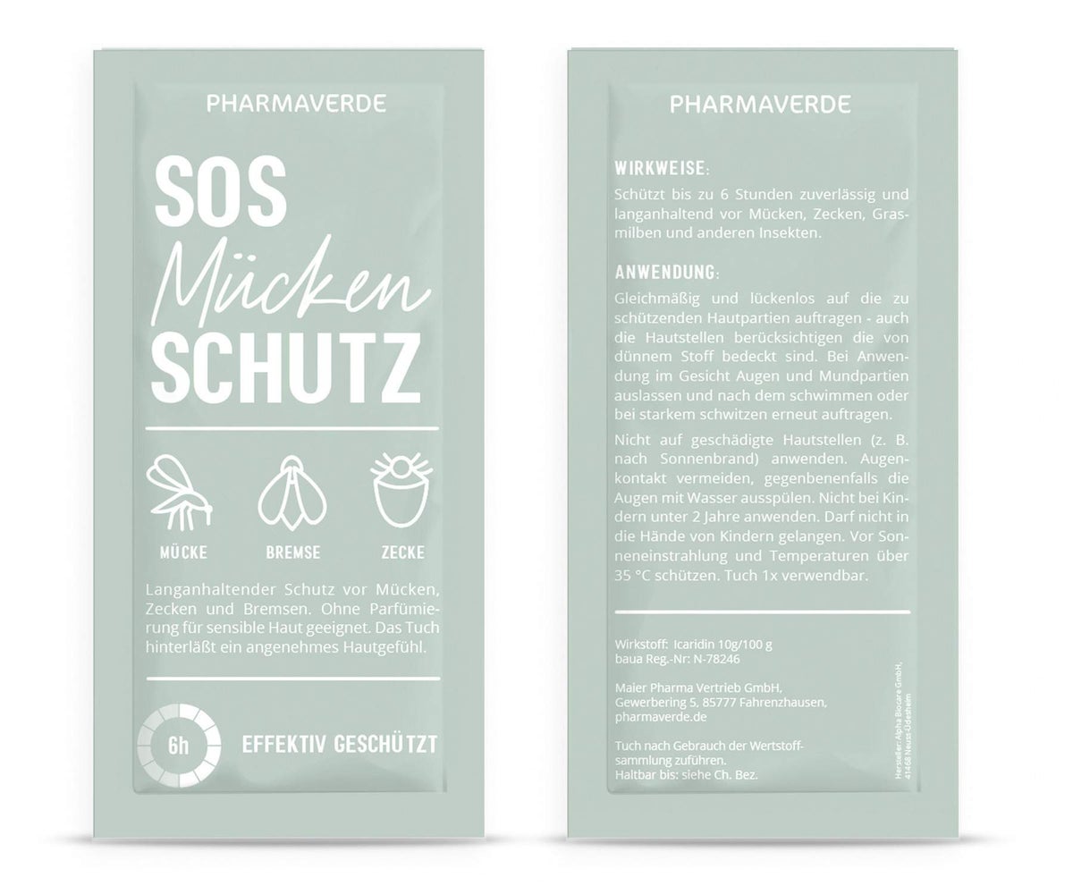 Pharmaverde SOS Mückenschutztuch 7 x 14 cm