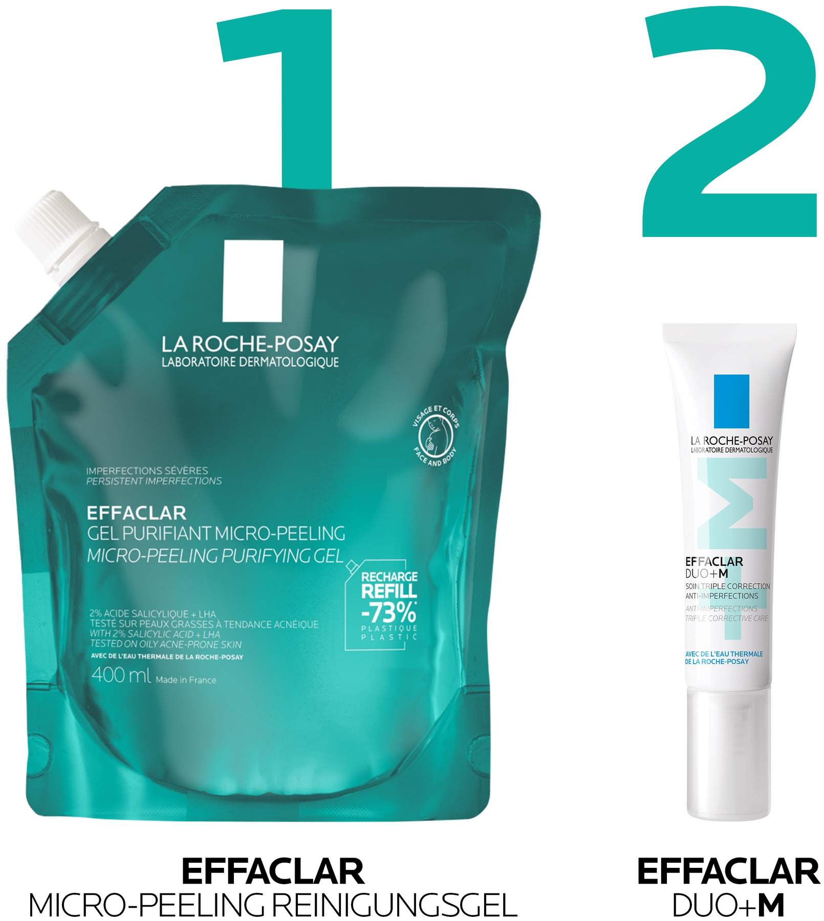 La Roche Posay Effaclar Mikro-Peeling Reinigungsgel Nachfüllpack 400 ml