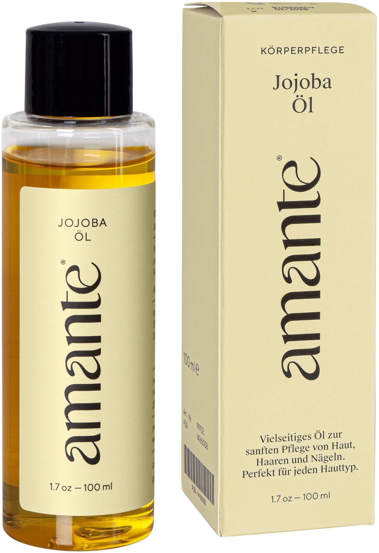 Jojoba Öl 100 % Rein Hautpflegeöl Amante 100 ml