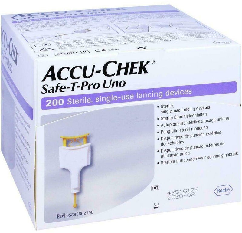Accu Chek Safe T Pro Uno II 200 Lanzetten