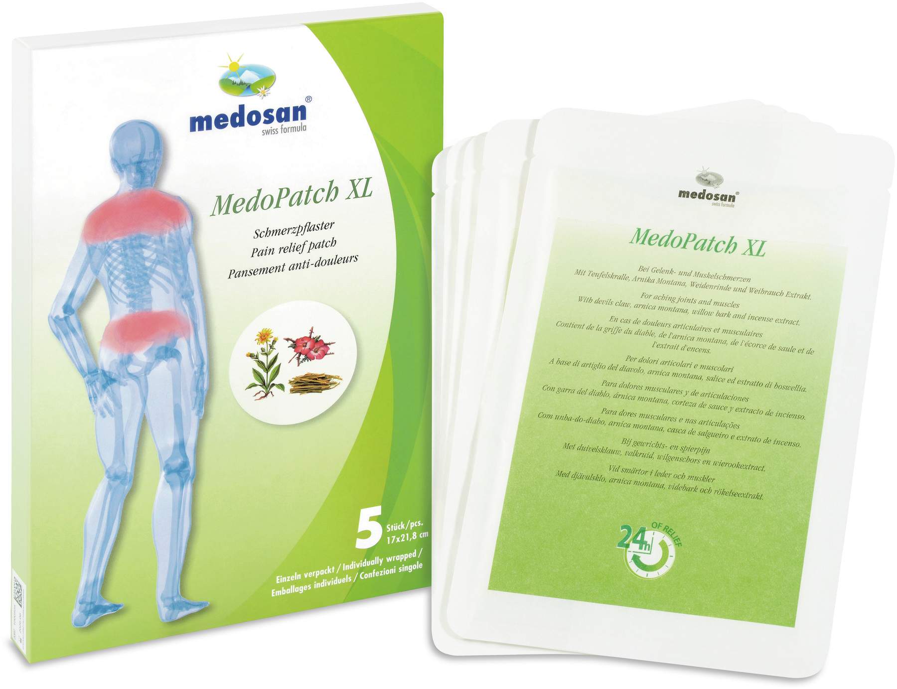MedoPatch 24 H Schmerzpflaster XL für Rücken und Schulter 5 Stück
