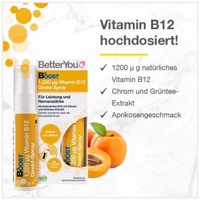 Betteryou Boost Vitamin B12 Direkt Spray Mit Aprikosengeschmack...