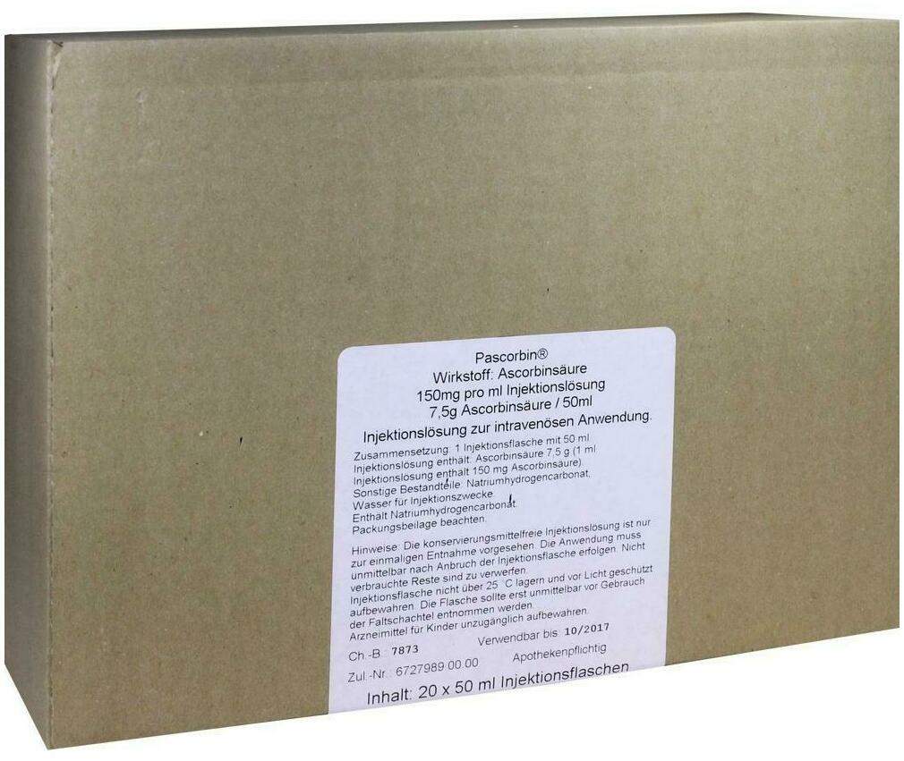 Pascorbin Injektionslösung Injektionsflasche 20 X 50 ml