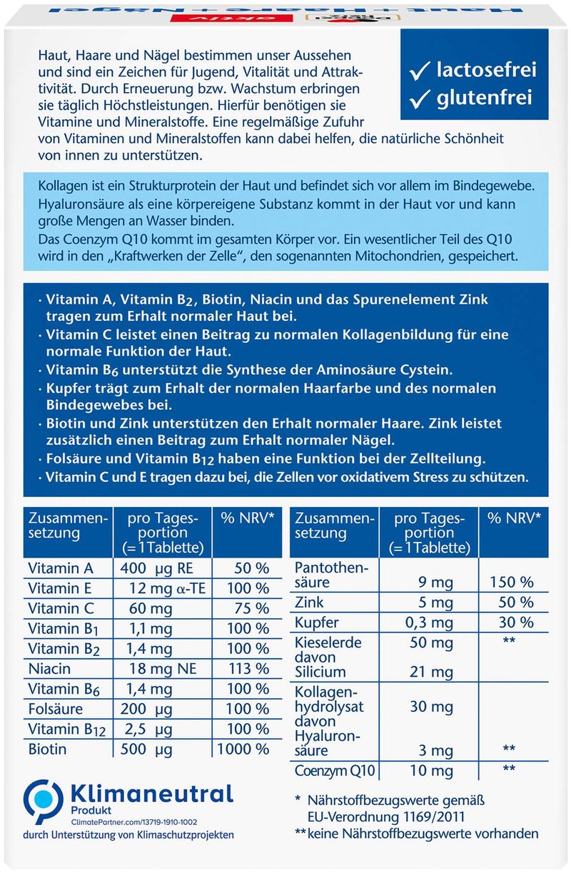 Doppelherz Aktiv Haut + Haare + Nägel 100 Tabletten