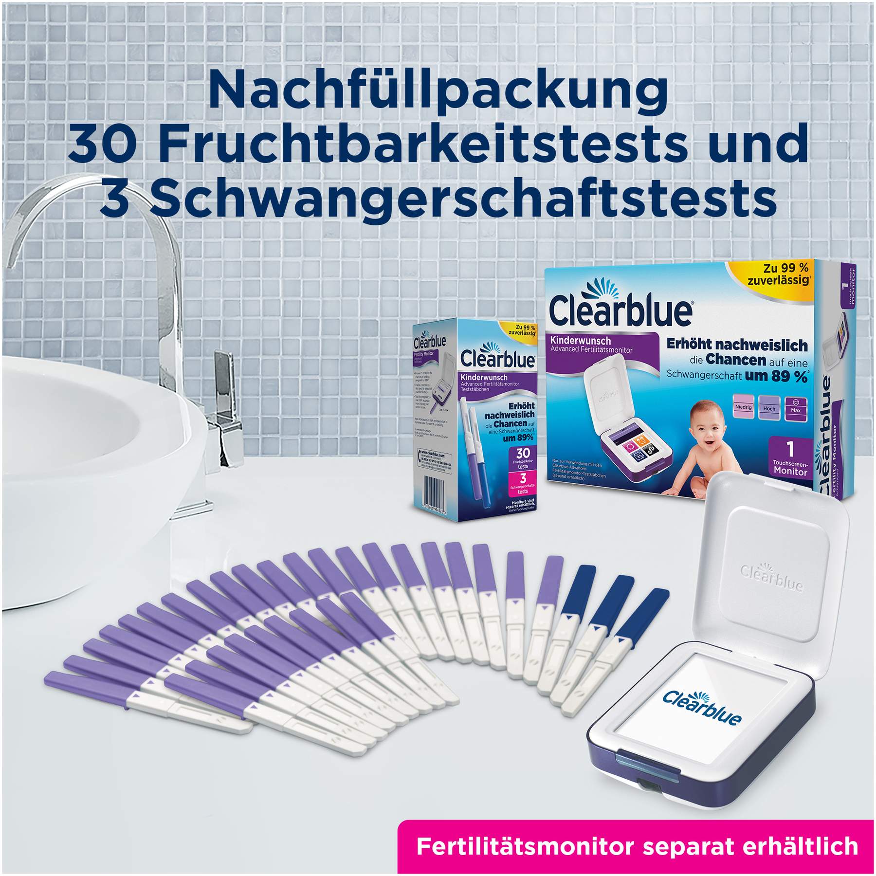 Clearblue Advanced Teststäbchen für Fertilitätsmonitor 33 Stück