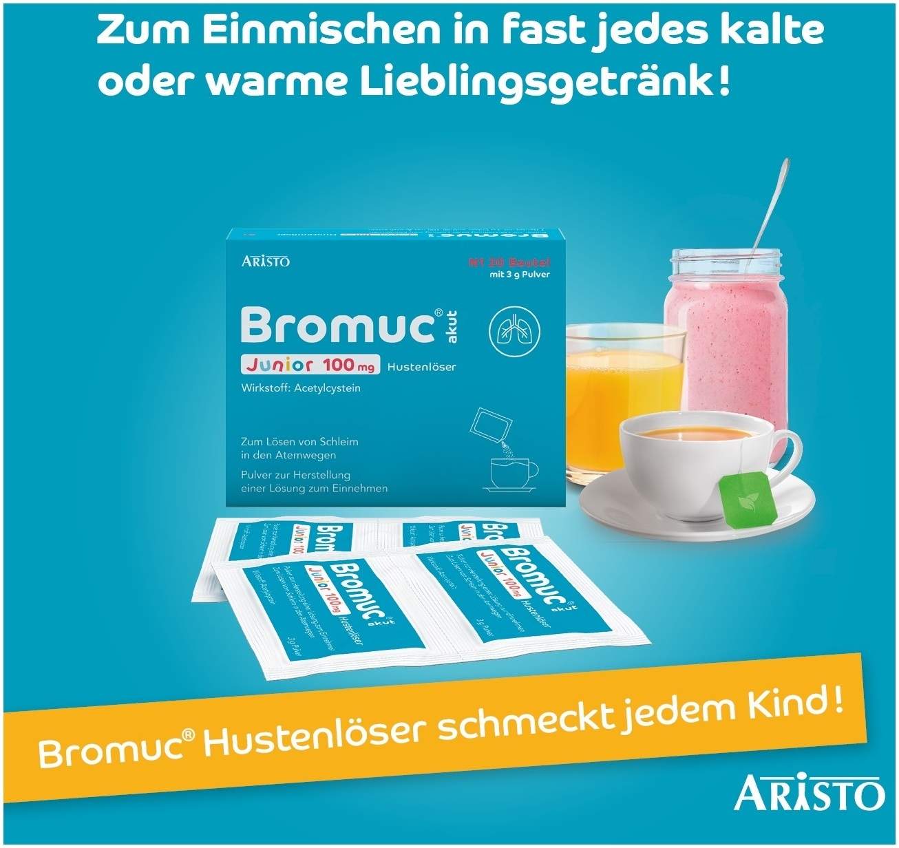 Bromuc Akut Junior 100 mg Hustenlöser 20 Brausetabletten
