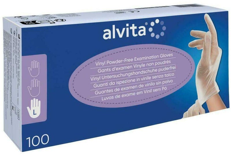 Alvita Vinyl Unt.Handschuhe Unsteril Puderfrei L