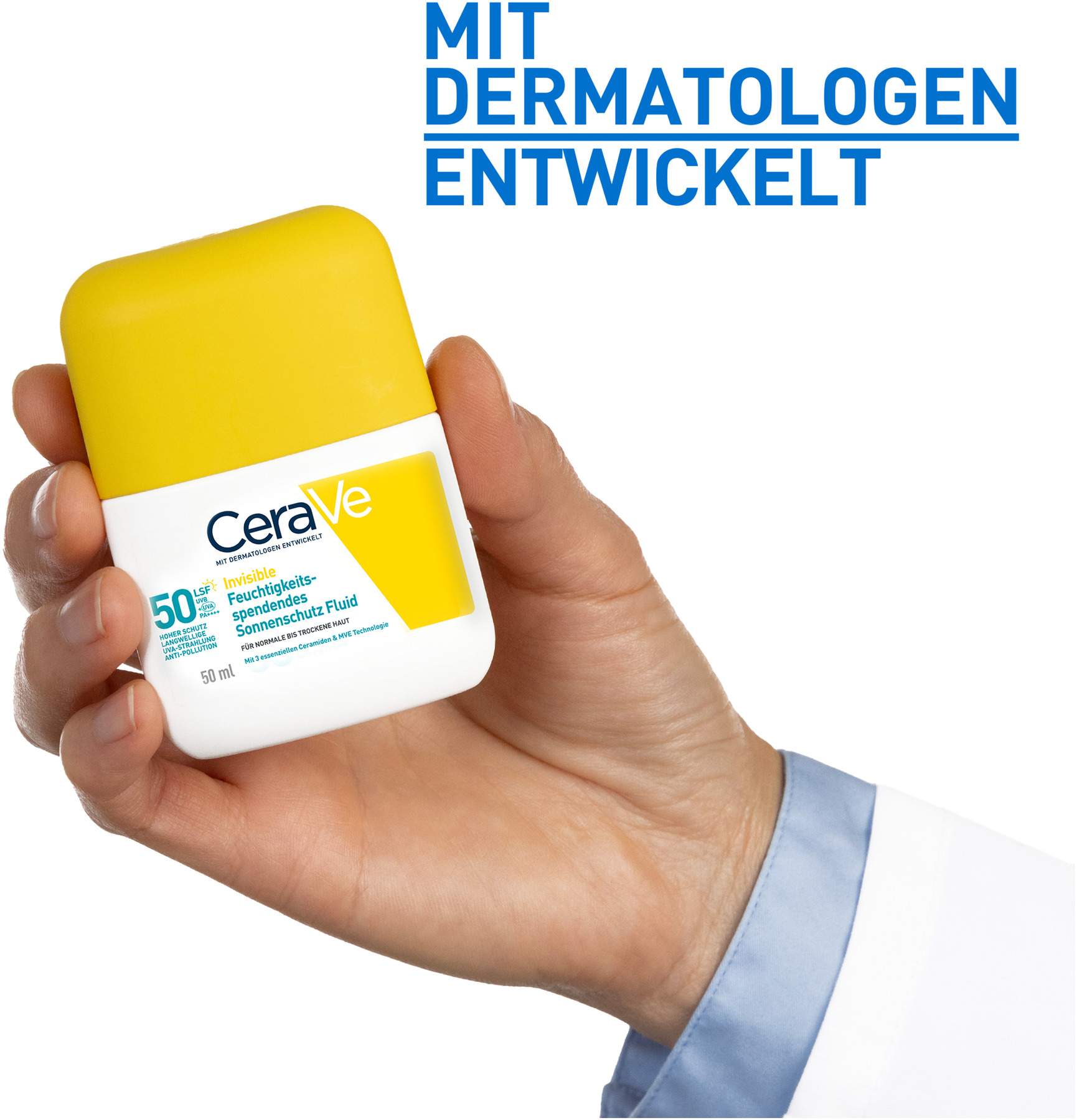 CeraVe Invisible Feuchtigkeitsspendendes Sonnenschutz Fluid LSF50 50 ml