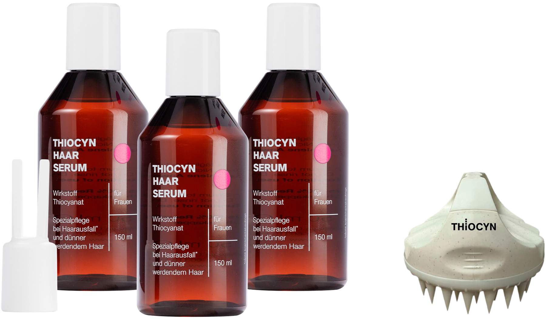 Thiocyn Haarserum Frauen vegan 3 x 150 ml + gratis Massagebürste 1 Stück