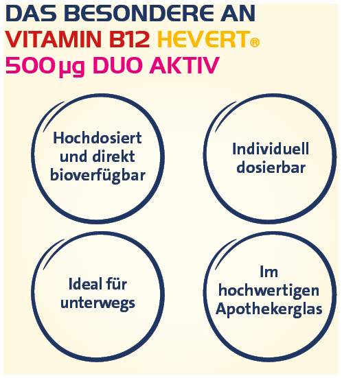 Vitamin B12 Hevert 500 µg Duo Aktiv 180 Lutschtabletten