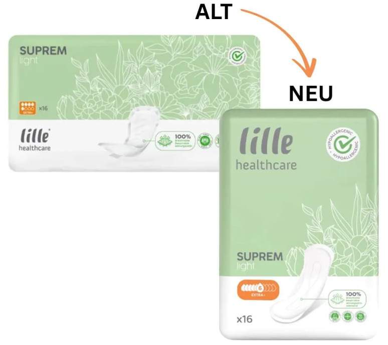 LILLE Suprem Light Inkontinenz Einlagen extra plus