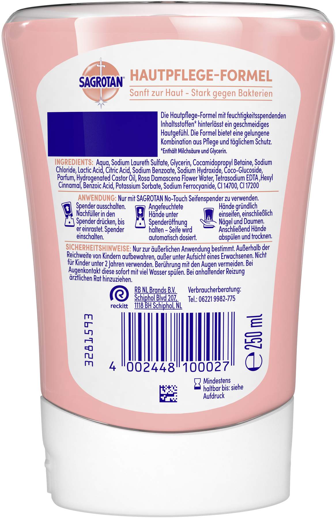 Sagrotan No-Touch Nachfüller Rose & Shea Duft 250 ml