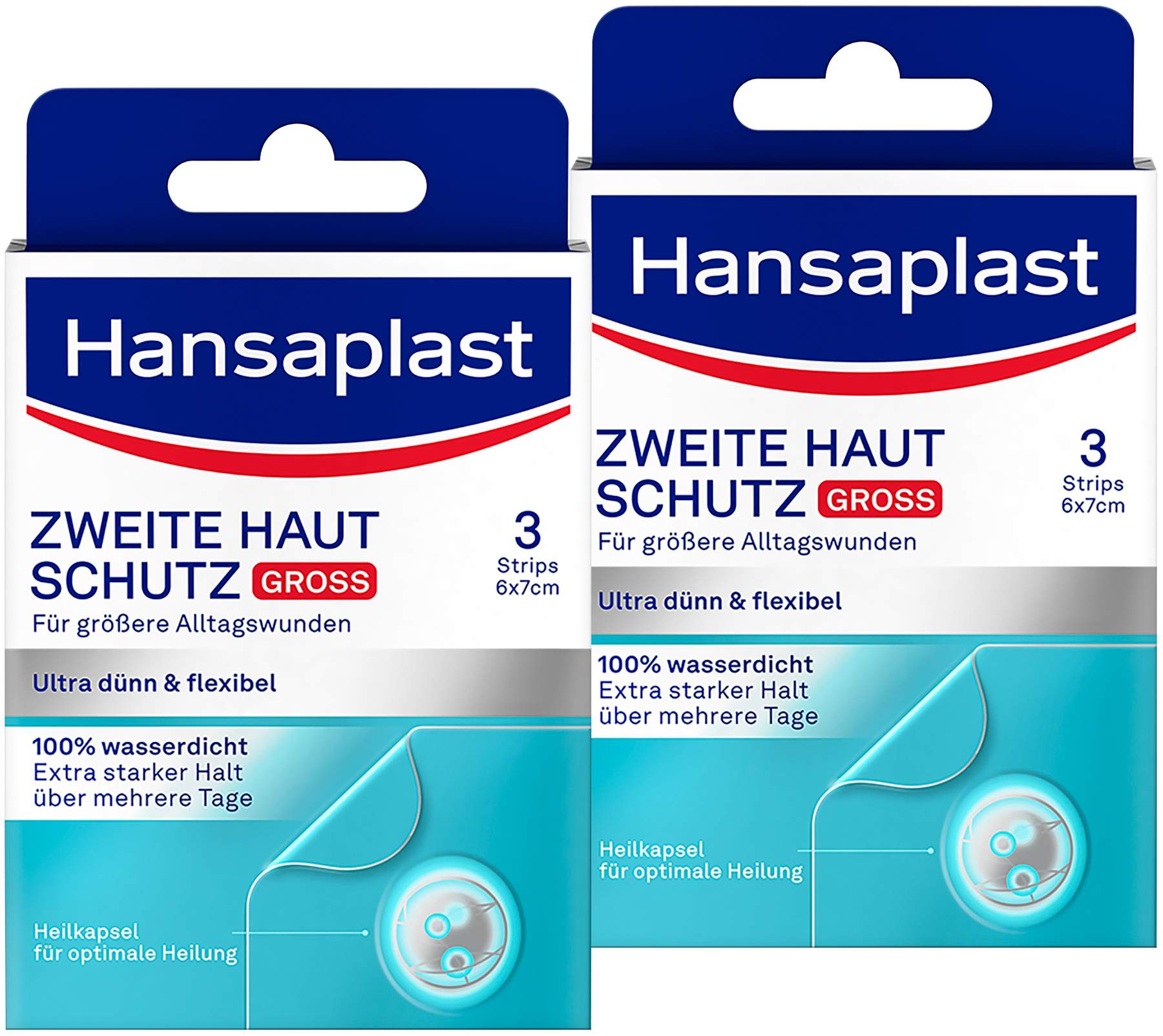 Hansaplast Zweite Haut Schutz groß Pflaster 2 x 3 Stück