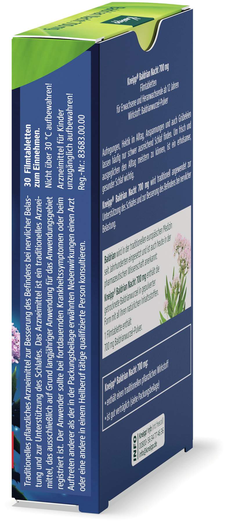 Kneipp Baldrian Nacht 700 mg 30 Filmtabletten