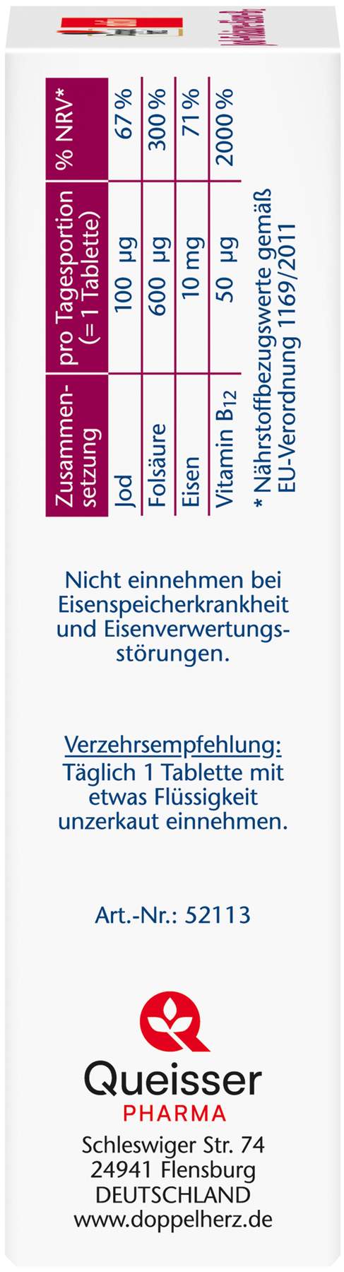 Doppelherz Aktiv Jod + Folsäure + Eisen + Vitamin B12 150...