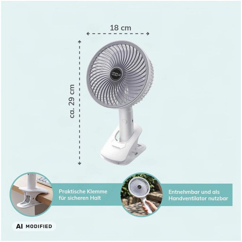 Tischventilator mit Akku zum Klemmen