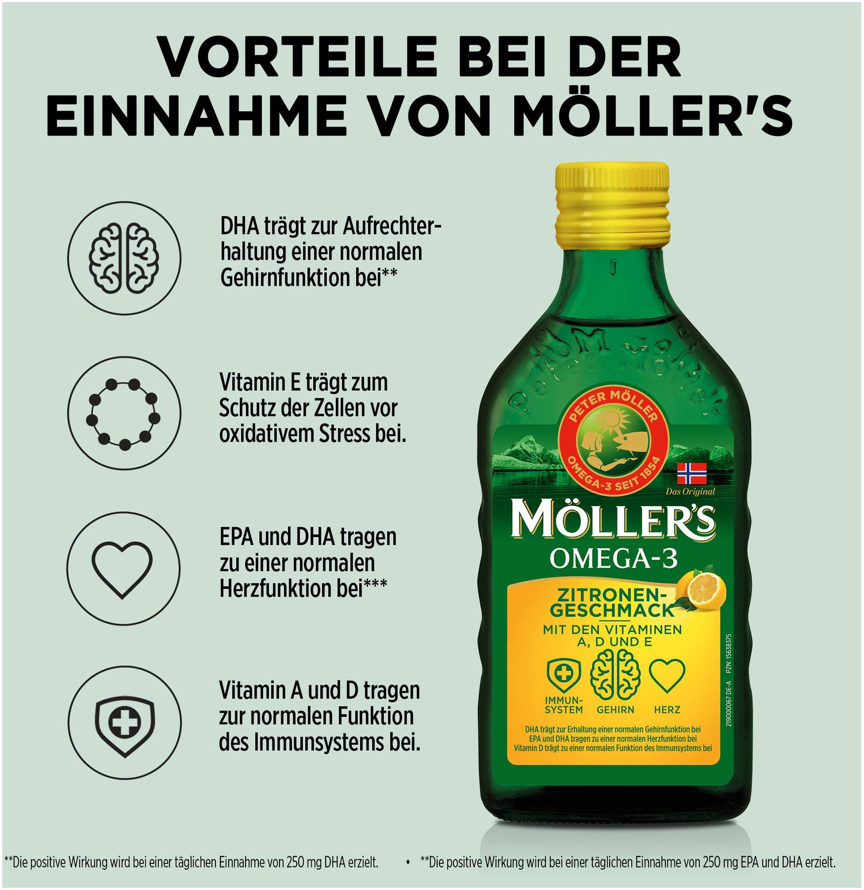 Möller s Omega-3 Zitronengeschmack Öl 250 ml