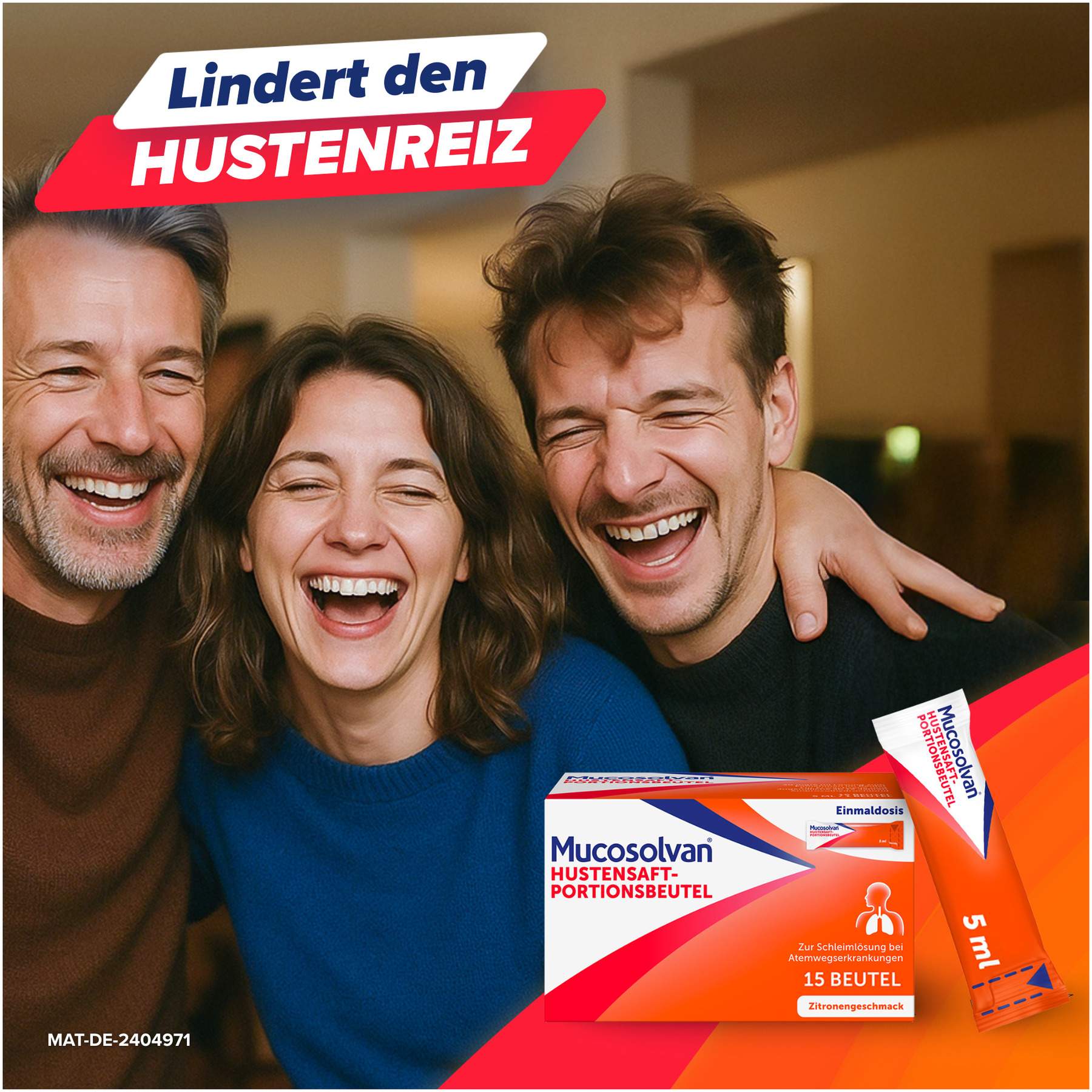 Mucosolvan Hustensaft-Portionsbeutel 2x 15 x 5 ml