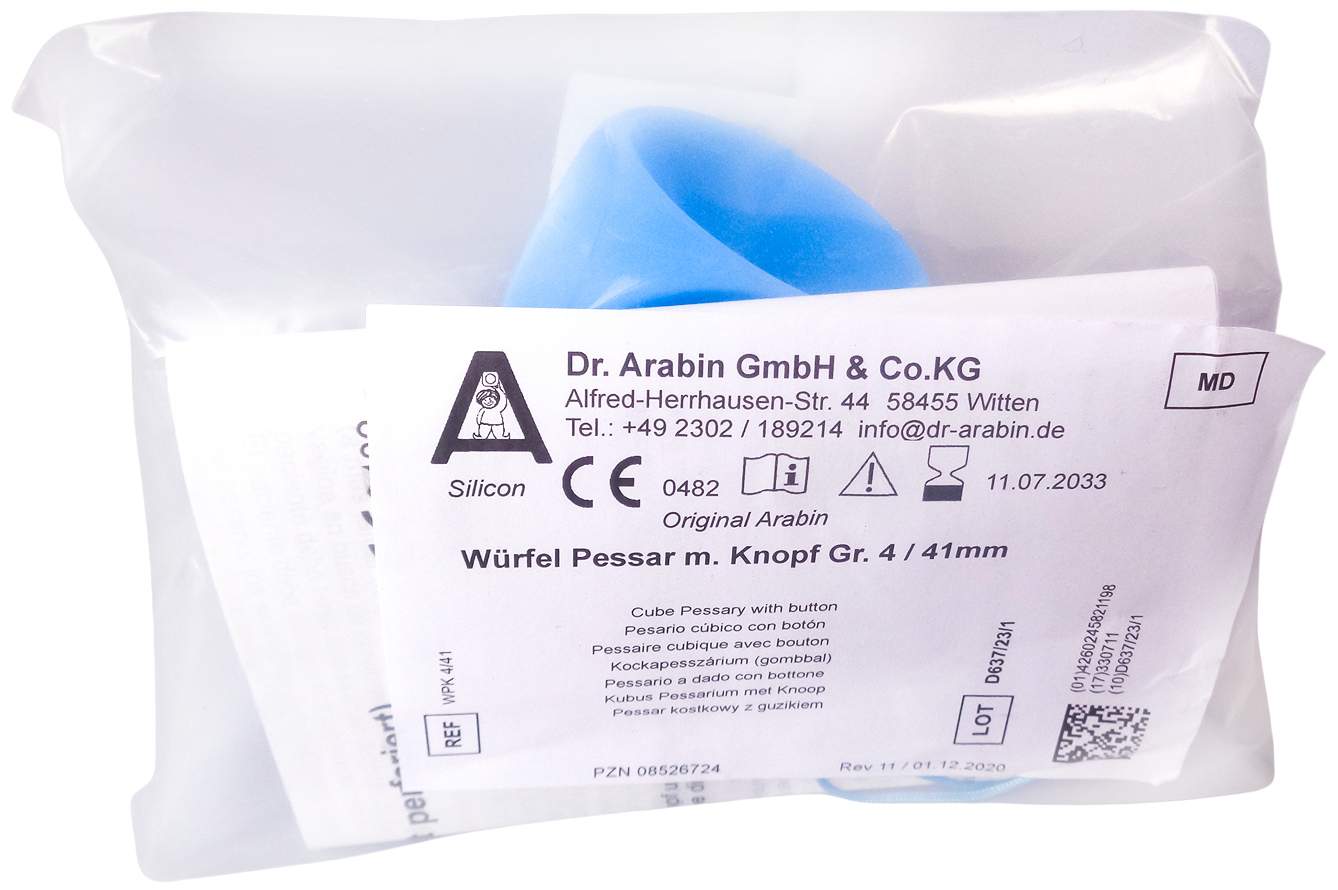 Arabin Würfel Pessar M.Innenknopf Gr.4  1 Stück