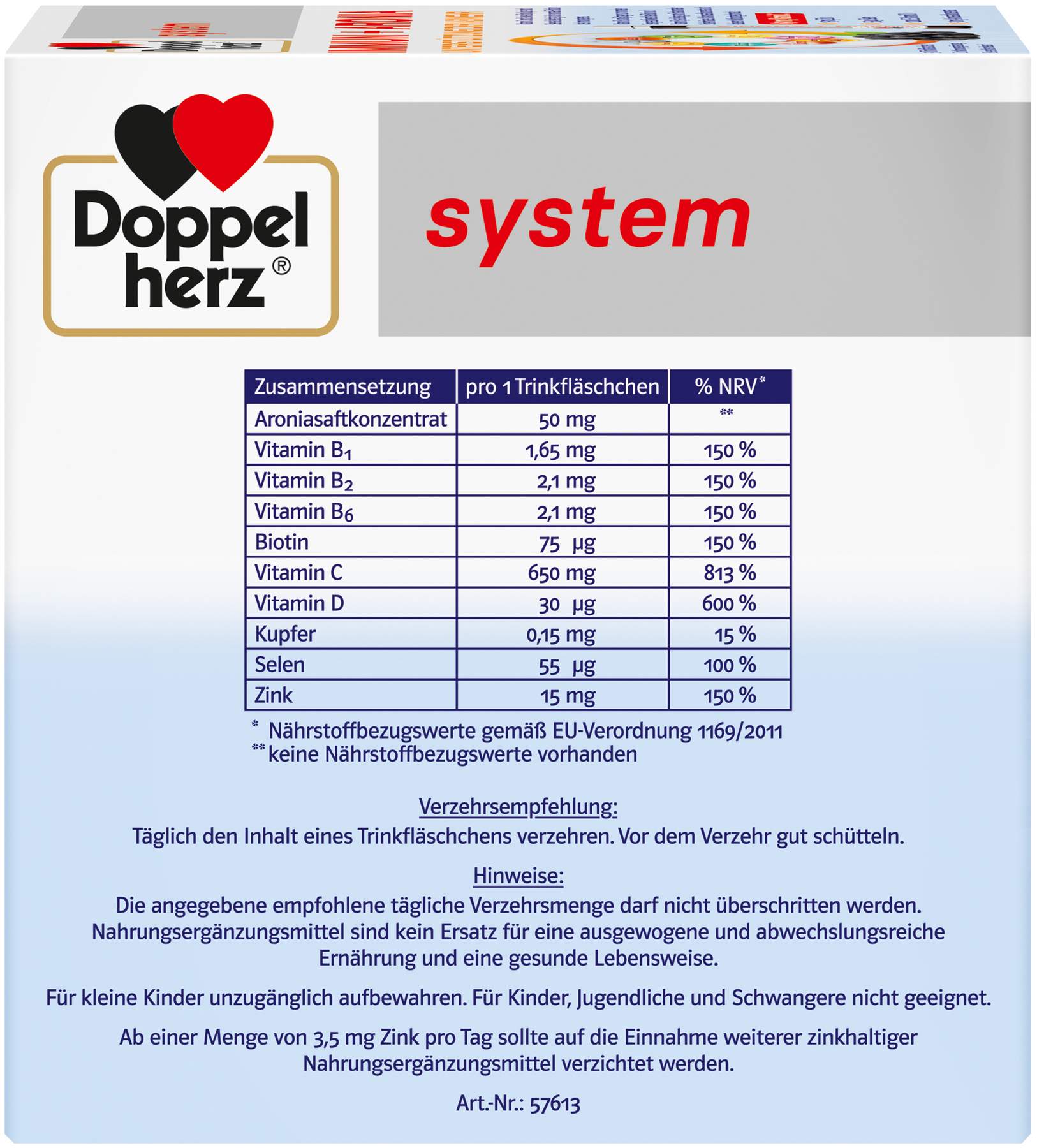 Doppelherz system Immun+aronia 30 Trinkampullen