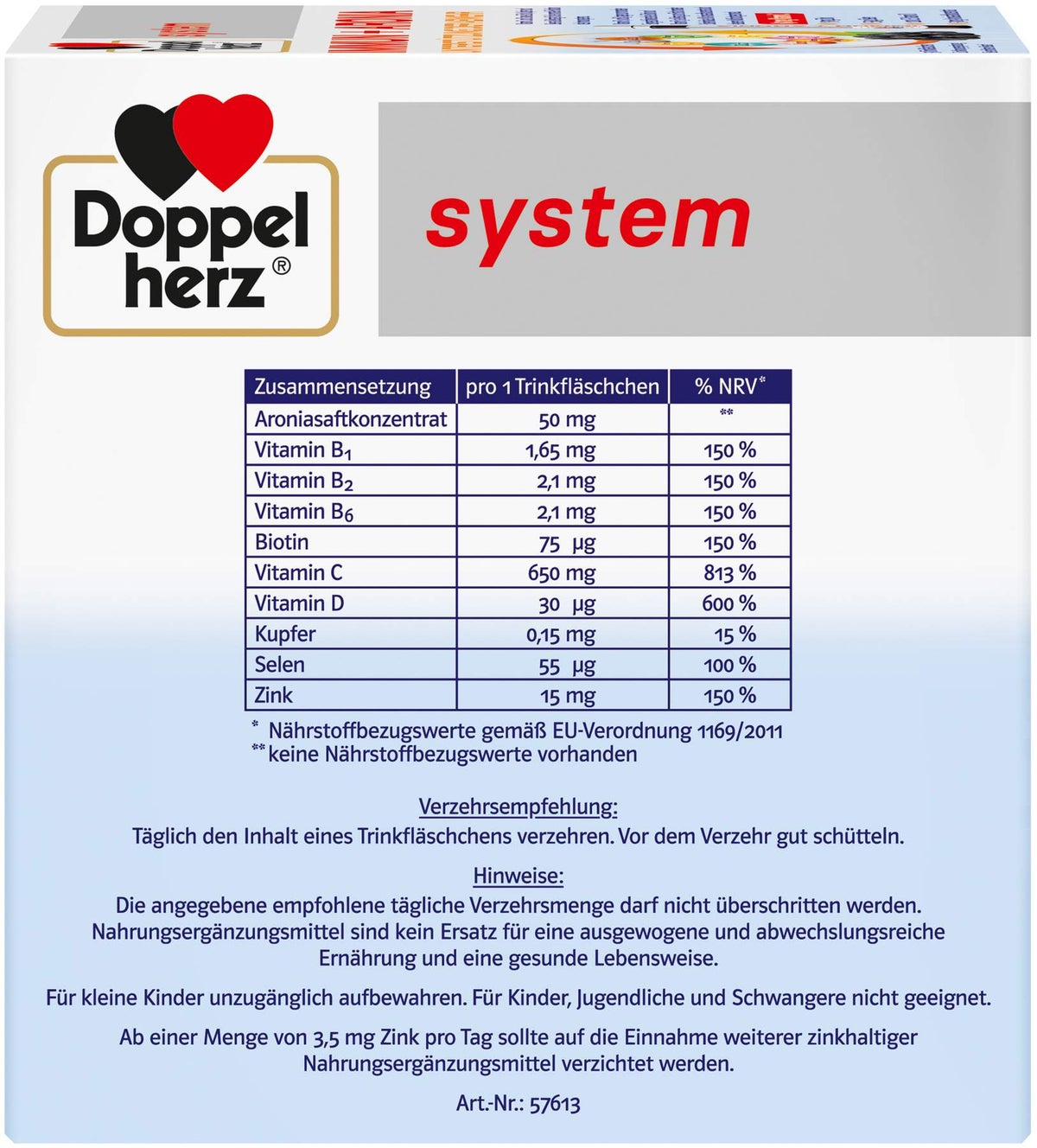 Doppelherz system Immun+aronia 30 Trinkampullen