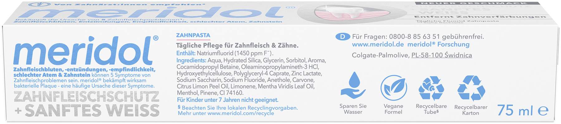 Meridol Sanftes Weiss 75 ml Zahnpasta