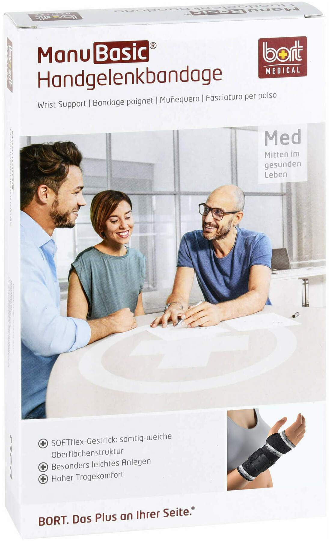 Bort Manubasic Bandage Links S Schwarz 1 Stück