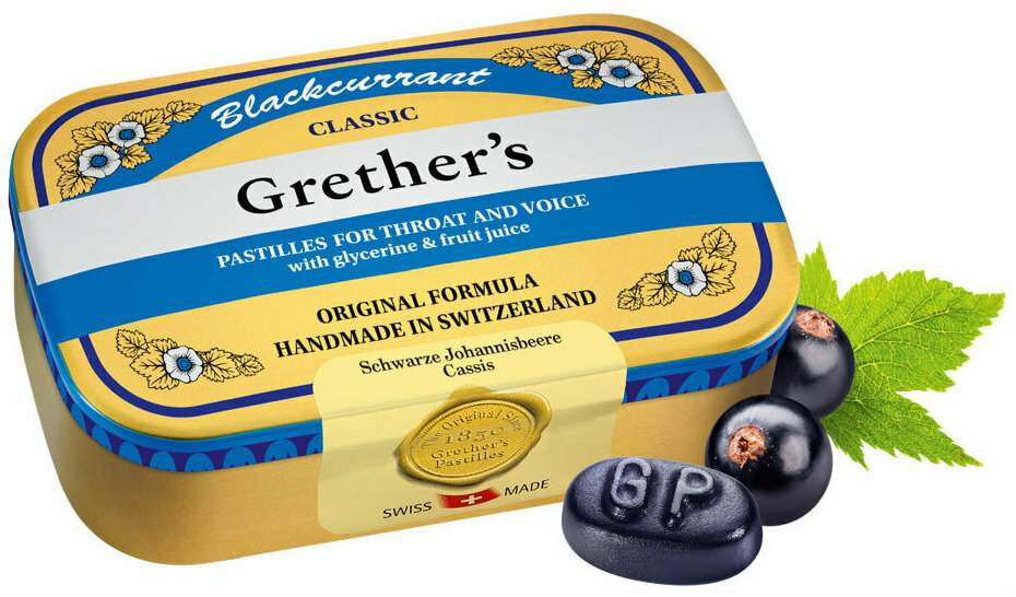 Grether s Pastilles Blackcurrant Zuckerhaltig Dose 110 G