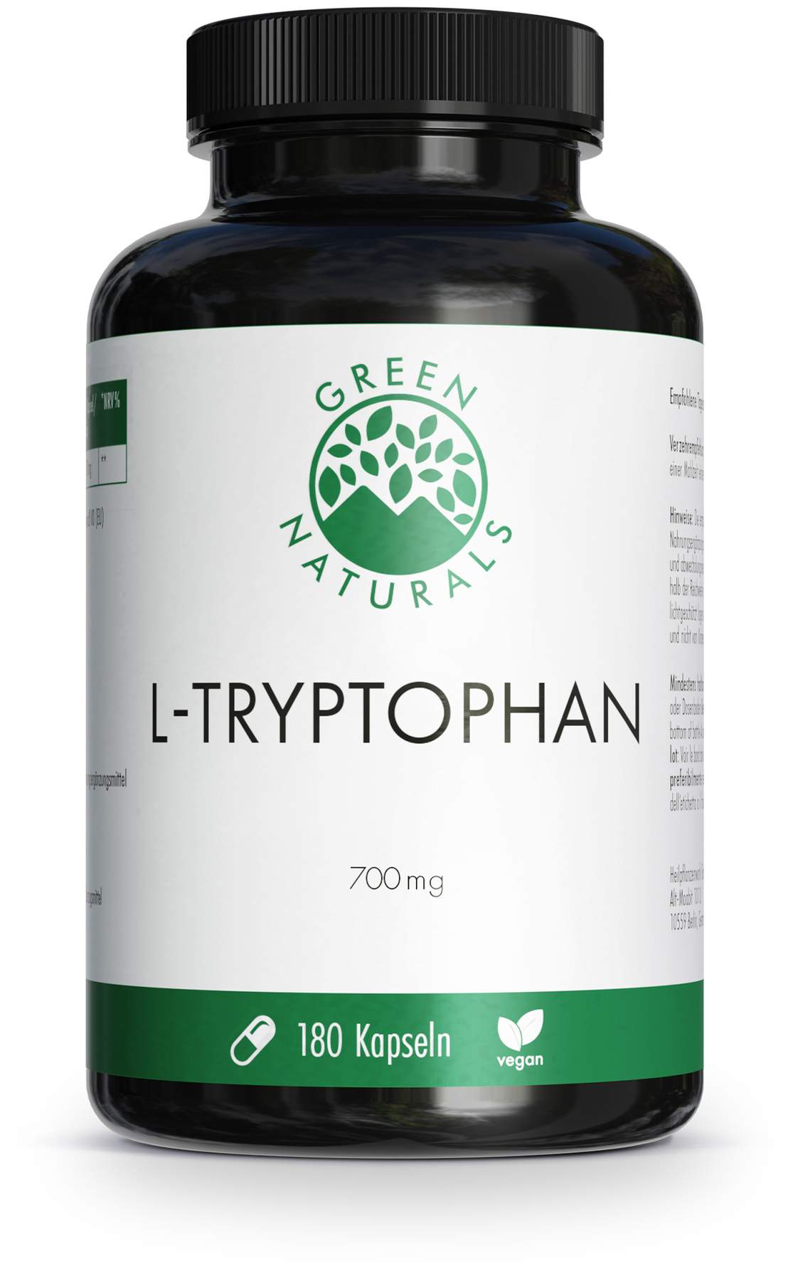 Green Naturals L-Tryptophan 700mg Vegan 180 Kapseln