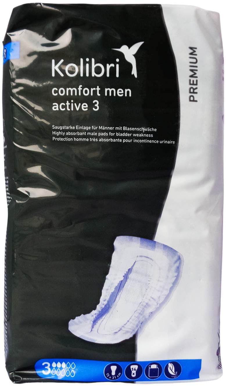 Kolibri Comfort Premium Men Active 3 Einlagen Mann 14 Stück