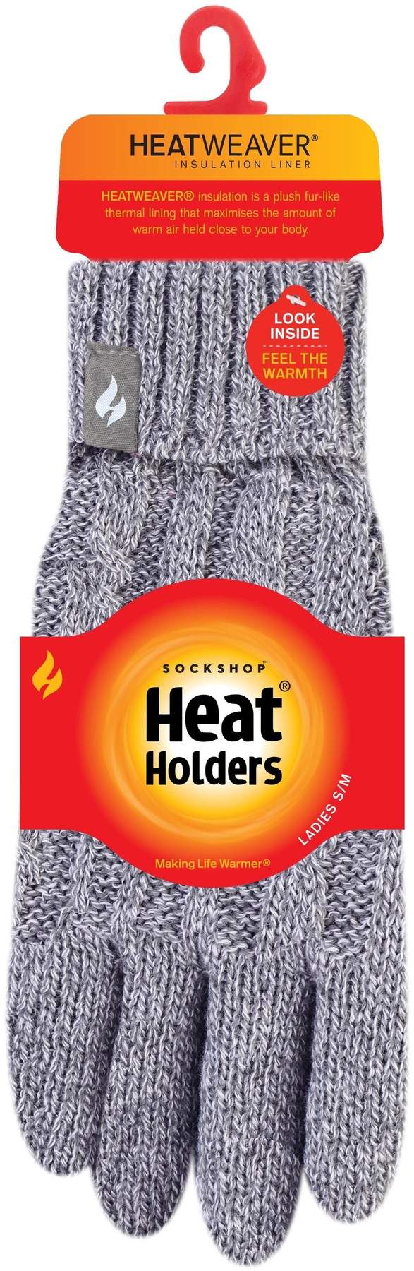HeatHolders Damen Handschuhe grau meliert Größe S-M 1 Paar