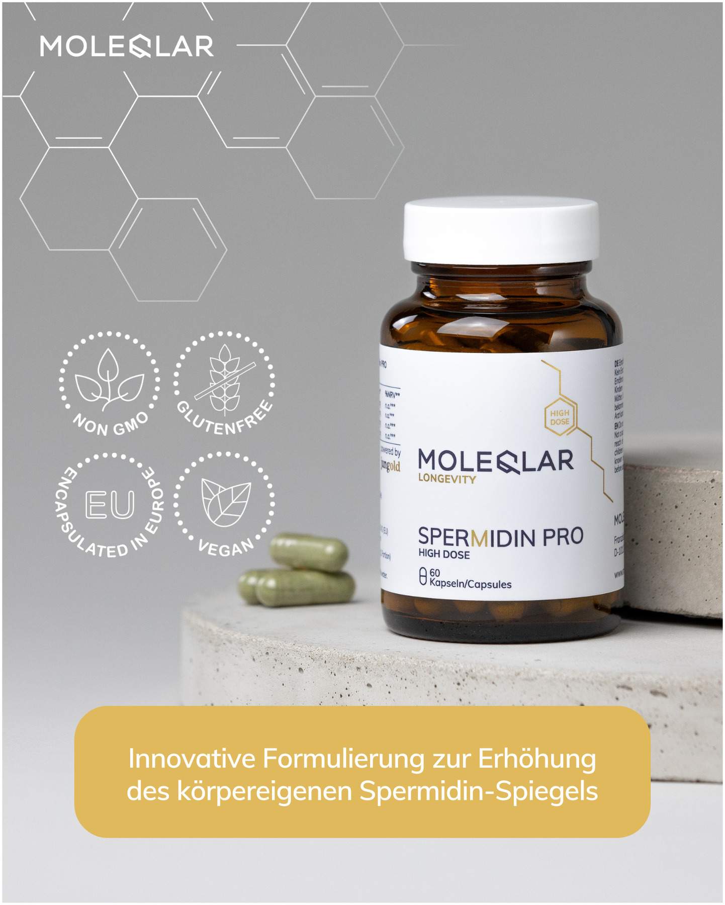 MoleQlar Longevity Spermidin PRO 60 Kapseln
