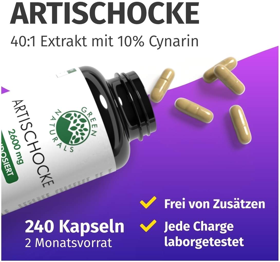 Green Naturals Artischocke 2600 mg mit 10% Cynarin 240 Kapseln