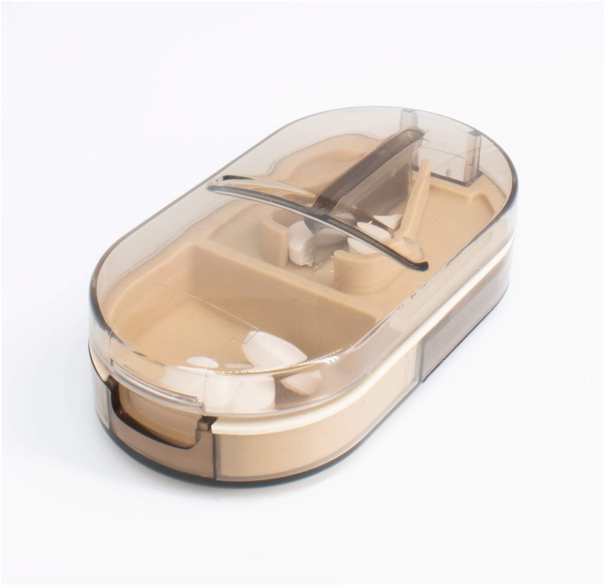 Tablettenteiler mit scharfer Klinge, beige