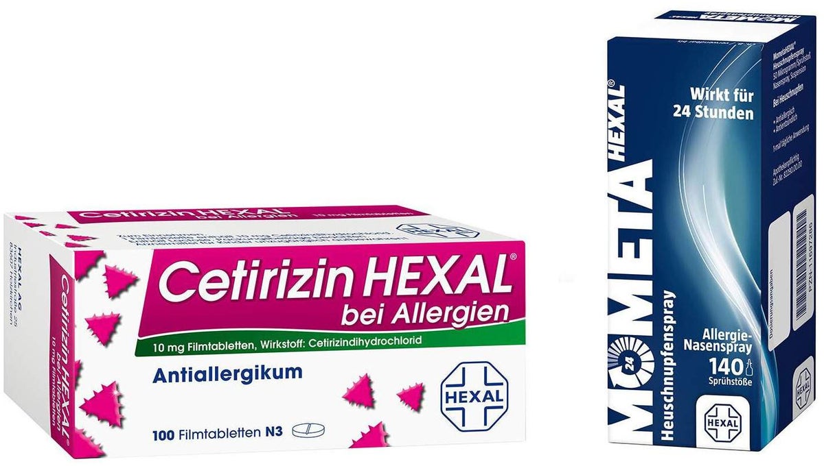 Sparset Allergie Cetirizin Hexal 100 Filmtabletten und Mometahexal Heuschnupfenspray 18 g