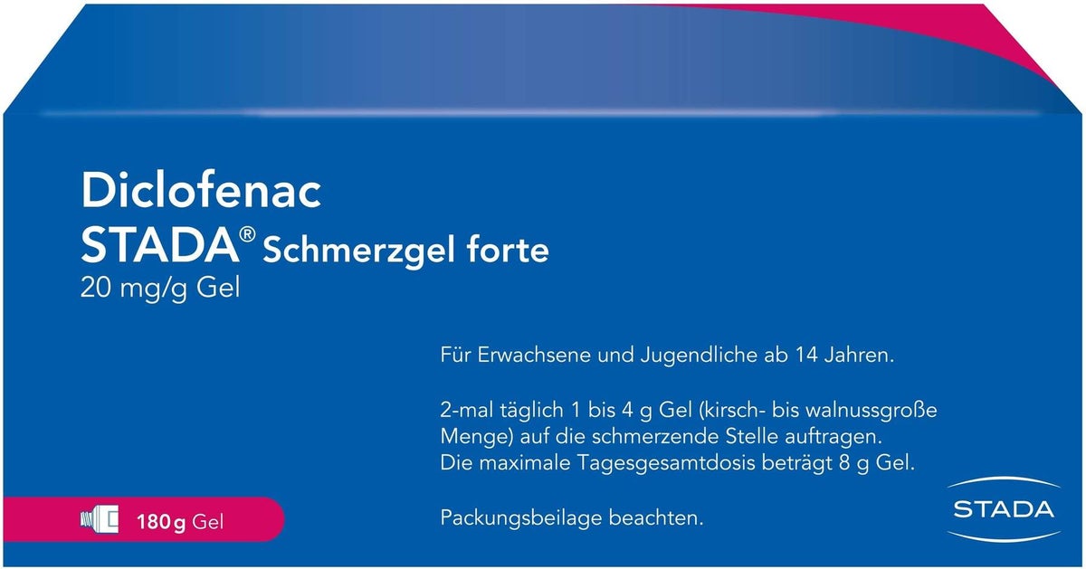 Diclofenac Stada 20 mg je g Gel Schmerzgel forte 180 g