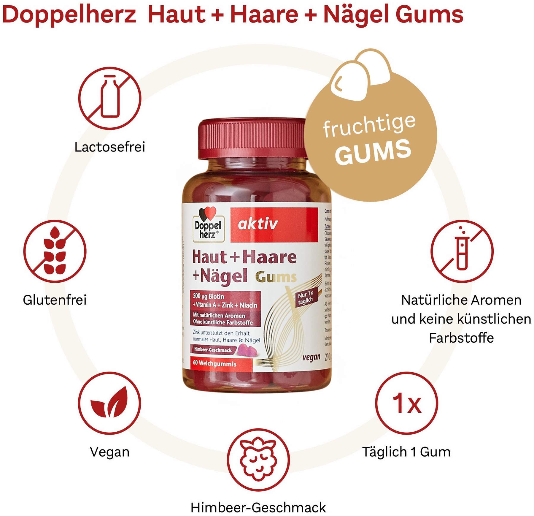 Doppelherz Aktiv Haut+haare+nägel Gums 60 Weichgummis
