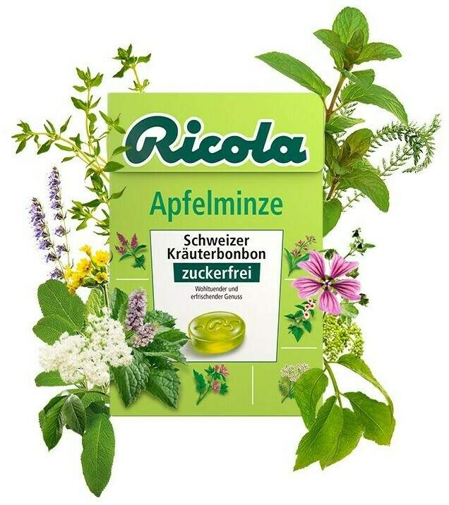 Ricola Box Apfelminze Zuckerfrei 50 G