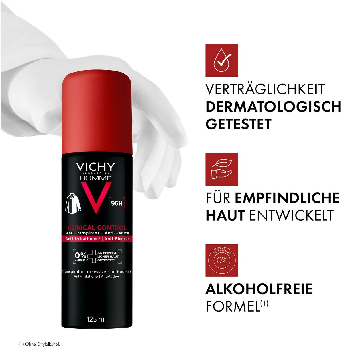 Vichy Homme Deo Spray Aero 96h 125 ml