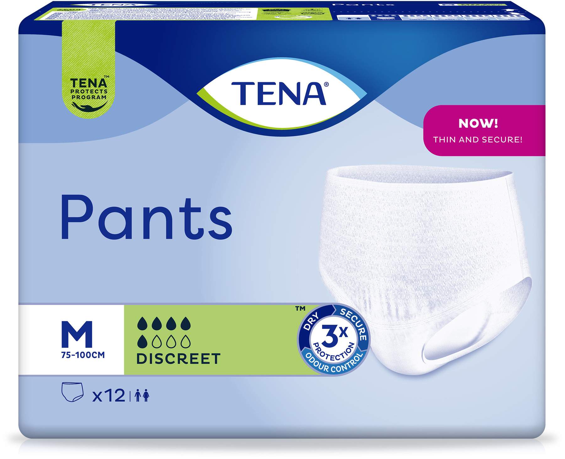 Tena Pants Discreet Medium Slip 75 - 100 cm 12 Inkontinenzslips