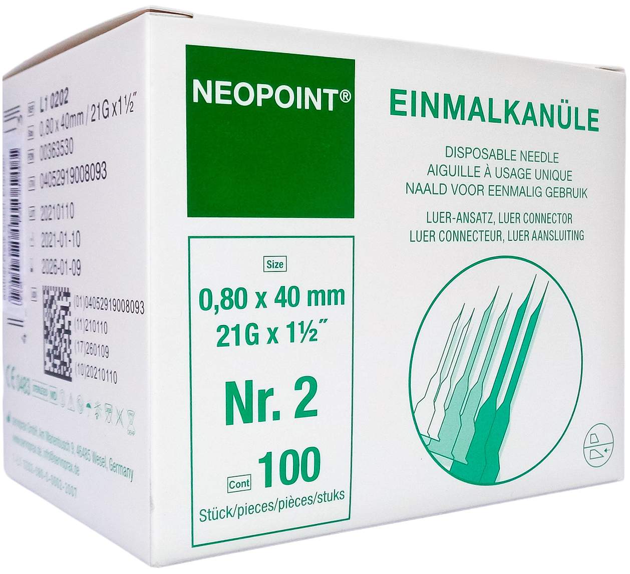 Kanülen Neopoint 2 0,80 X 40 100 Kanülen