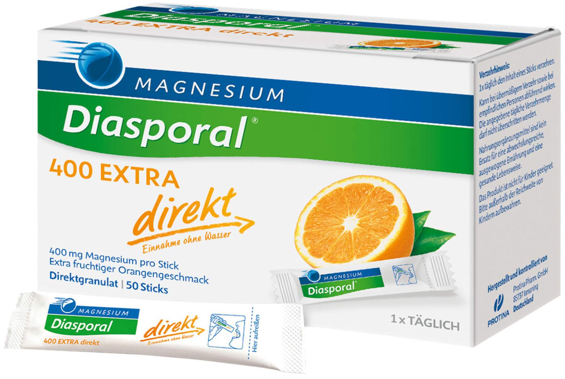 Magnesium Diasporal 400 Extra 50 Direkt Granulat Sticks