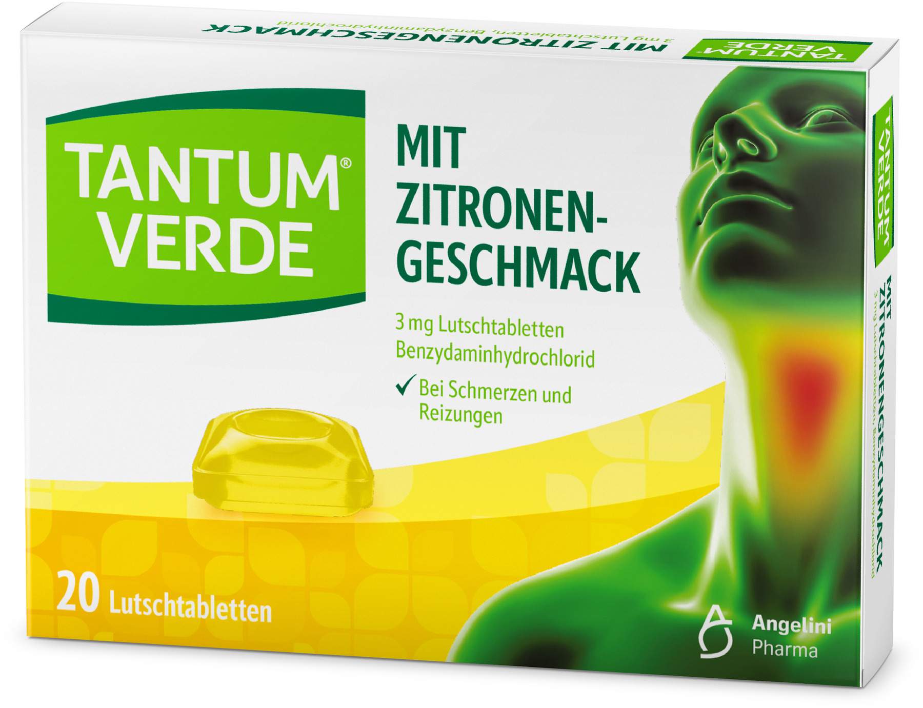 Tantum Verde 3 mg mit Zitronengeschmack 20 Lutschtabletten